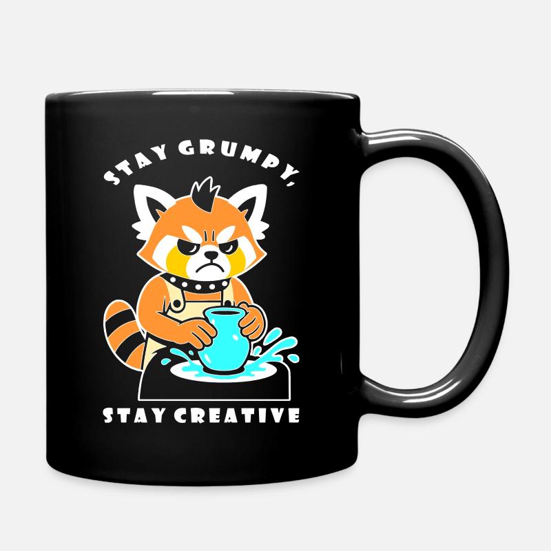 Stay Creative Pottery Panda - Full Colour Mug - black