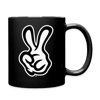 Victory Hand Signals (Left Hand / NEG / 2C) - Full Colour Mug - black - Right