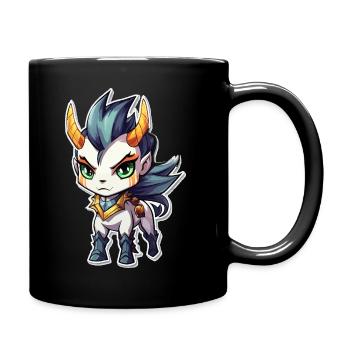 Chibi Dämonenpferd - Tasse einfarbig - Schwarz - Rechts