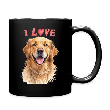  I Love Golden Retriever - Tasse einfarbig - Schwarz - Rechts