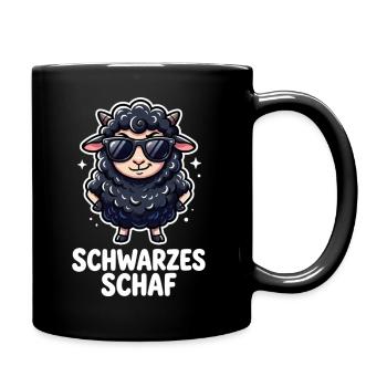 Schwarzes Schaf Lustiges Cooles Motiv - Tasse einfarbig - Schwarz - Rechts