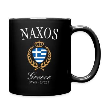 Naxos Greece Coat of Arms Crown – Travel Souvenir - Full Colour Mug - black - Right