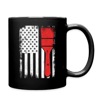 4th of July USA Painter - Full Colour Mug - black - Right