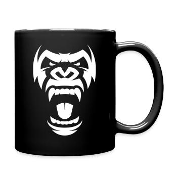 Aggressive Gorilla Silhouette - Full Colour Mug - black - Right
