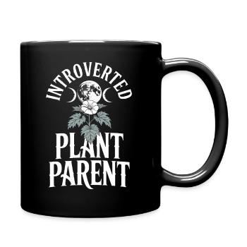 Tee parent de plante introverti - Mug uni - noir - Droite