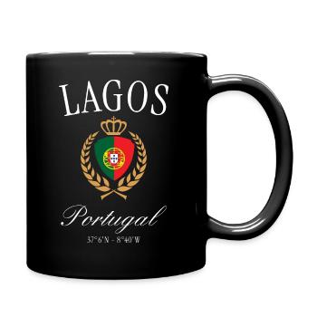 Lagos Portugal Wappen Krone – Reise Souvenir - Tasse einfarbig - Schwarz - Rechts