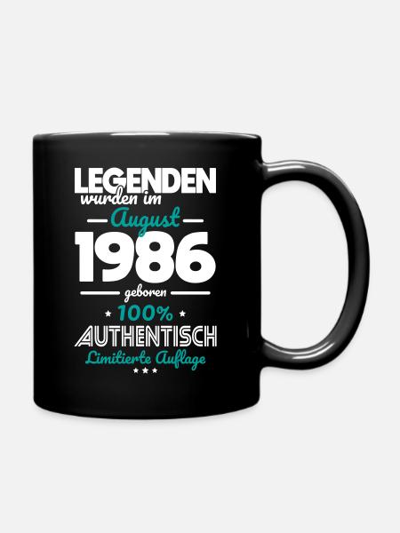 40. Geburtstag - Legenden wurden im August 1986 - Tasse einfarbig - Schwarz