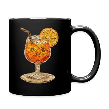 Paper Drink: Orange Face - Full Colour Mug - black - Right