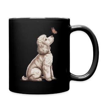 Banksy Style Pudel Geschenk für Dog Lovers - Tasse einfarbig - Schwarz - Rechts