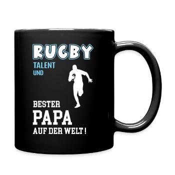Rugby Bester Papa Vater Vatertag Geburtstag - Tasse einfarbig - Schwarz - Rechts
