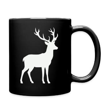Hirsch Silhouette - Tasse einfarbig - Schwarz - Rechts