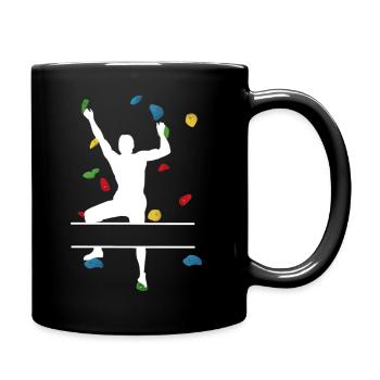 Climbing Wall Man White – Custom Climber - Full Colour Mug - black - Right