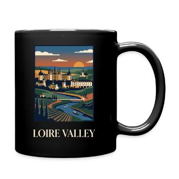 Loire Valley Sunset Château Panorama - Full Colour Mug - black - Right