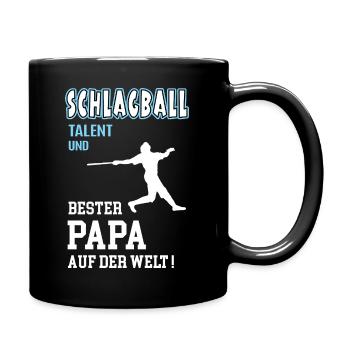 Schlagball Bester Papa Vater Vatertag Geburtstag - Tasse einfarbig - Schwarz - Rechts