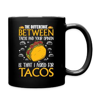 La différence entre les tacos - Mug uni - noir - Droite