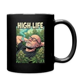 High Life : Détendu du cannabis - Mug uni - noir - Droite