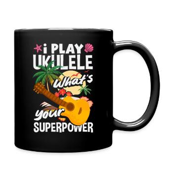 Je joue du ukulélé, quel est votre superpouvoir, musique hawaïenne - Mug uni - noir - Droite