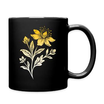 Johanniskraut für Mittsommer Litha - Tasse einfarbig - Schwarz - Rechts
