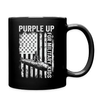 Purple for Military Kids (Subcategory Military Kid) - Full Colour Mug - black - Right