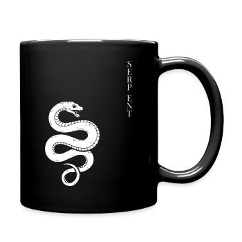 Schlange Serpent Reptil Kobra Natter Monochrom - Tasse einfarbig - Schwarz - Rechts