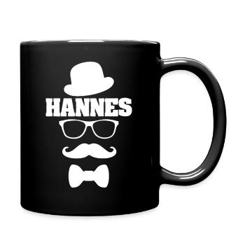 Hannes as a hipster - Full Colour Mug - black - Right