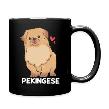 Pekinese - Tasse einfarbig - Schwarz - Rechts