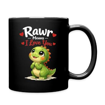 Cute Dino Rawr Means I Love You Gift - Full Colour Mug - black - Right