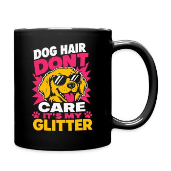Dog Hair Don't Care Glitter Dog Lover - Full Colour Mug - black - Right