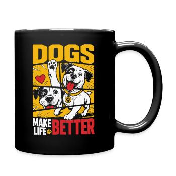 Les chiens rendent la vie meilleure dans le design de bandes dessinées - Mug uni - noir - Droite