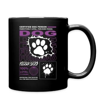 Certified Dog Person Graphic Design - Full Colour Mug - black - Right