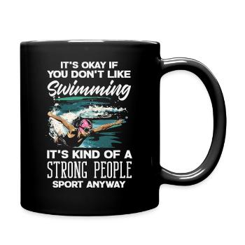 Lustige Schwimmer Sprüche & Schwimmverein Design - Tasse einfarbig - Schwarz - Rechts