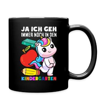 Einhorn Kindergarten Erzieherin Lustiger Spruch - Tasse einfarbig - Schwarz - Rechts