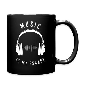 La musique est mon échappatoire - Mug uni - noir - Droite