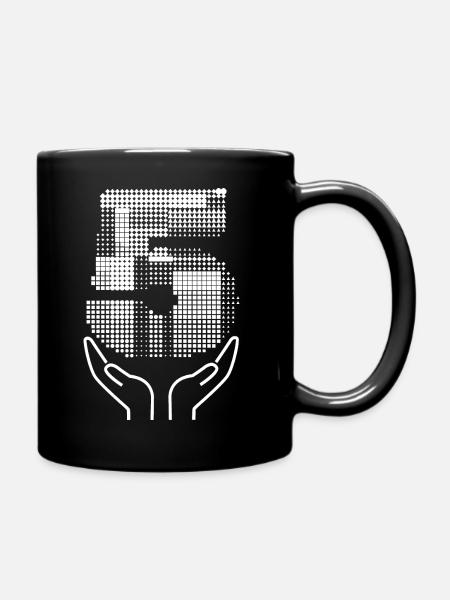 The Power of Five Minimalist Graphic Art - Full Colour Mug - black