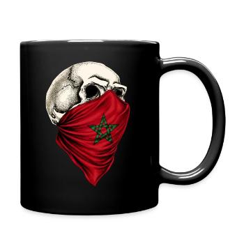 Crâne du drapeau marocain du Maroc - Mug uni - noir - Droite