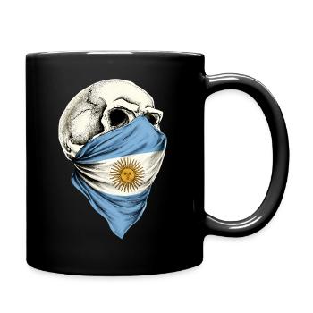 Argentina Argentinos argentinian flag skull - Full Colour Mug - black - Right