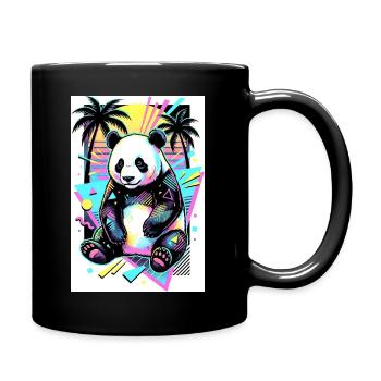 Panda - Tasse einfarbig - Schwarz - Rechts