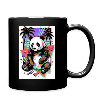 Panda - Tasse einfarbig - Schwarz - Rechts