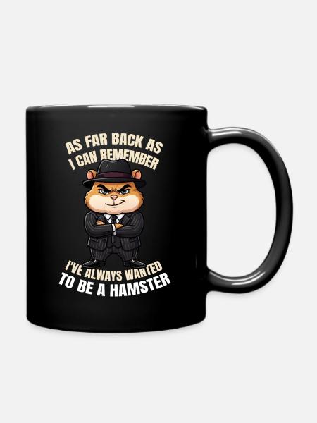 Lustiger Gangster-Hamster-Tierfilm Parodie Schwarz - Tasse einfarbig - Schwarz