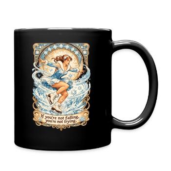 Art Nouveau du patinage artistique : Dire & patiner - Mug uni - noir - Droite
