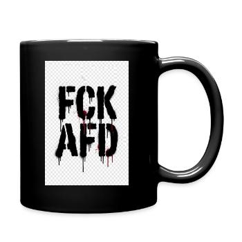 FCK AFD – Stencil Statement gegen Rechts - Tasse einfarbig - Schwarz - Rechts