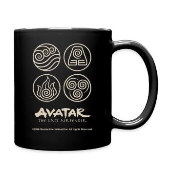 Avatar Symbols Of The Four Elements With Logo - Full Colour Mug - black - Right