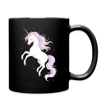 Magical Unicorn Illustration - Full Colour Mug - black - Right