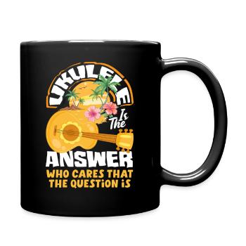 Funny Ukulele Designs and Sayings - Full Colour Mug - black - Right