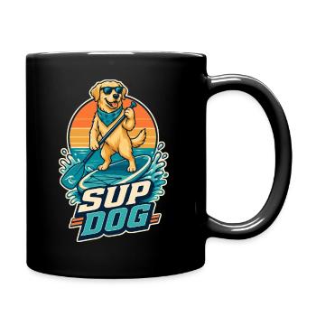 Dog SUP Paddleboard Board Stand Up Paddle - Full Colour Mug - black - Right