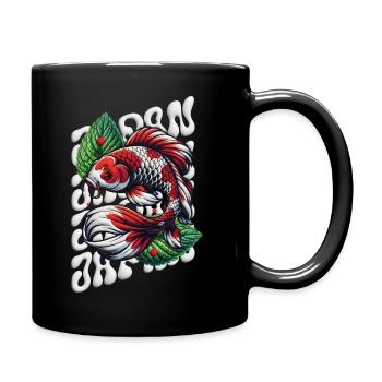 Poisson Koi Style Zen Pelucheux - Mug uni - noir - Droite