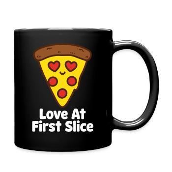 Love At First Slice Pizza - Full Colour Mug - black - Right