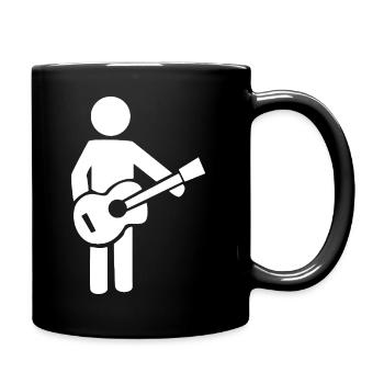 Gitarrist Silhouette Musik Design - Tasse einfarbig - Schwarz - Rechts