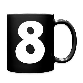 Eight: Minimalist Numeral 8 | Eighth - Full Colour Mug - black - Right