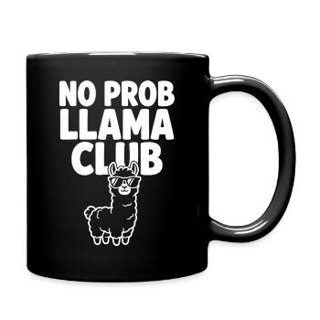 No Prob Llama Club mit cooler Sonnenbrille - Tasse einfarbig - Schwarz - Rechts